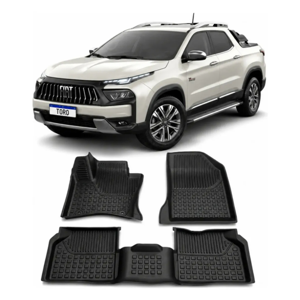 Tapete Bandeja Fiat Toro 2016 A 2026 Premium Kit c/3 pçs