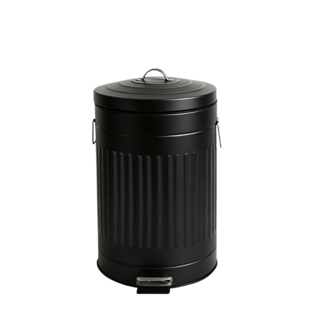 Lixeira Retrô 12L Balde Removível Pedal Fechamento Suave Banheiro Cozinha Lavanderia Vintage