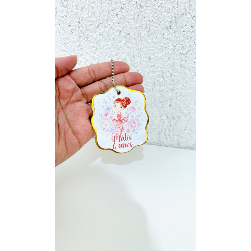 Tag Apliques Personalizados 3D para Lembrancinha | Bailarina | Etiqueta Festa Infantil | Qualquer Tema