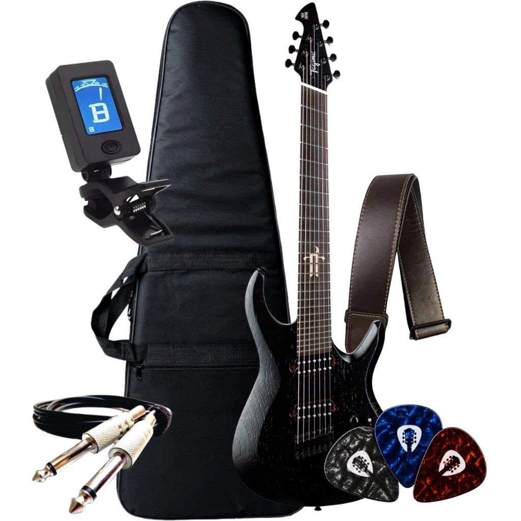 Kit Guitarra Tagima True Range 7 Multiscale 2H Escala Escura Brazil Series + Acessórios