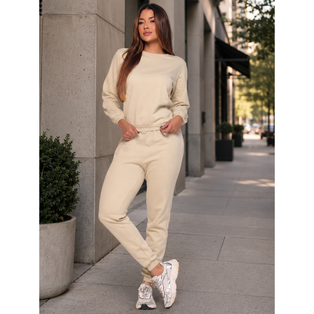Conjunto Moletom Feminino Calça Jogger e Blusa de Frio Flanelada Básica Lisa Agasalho Confortável