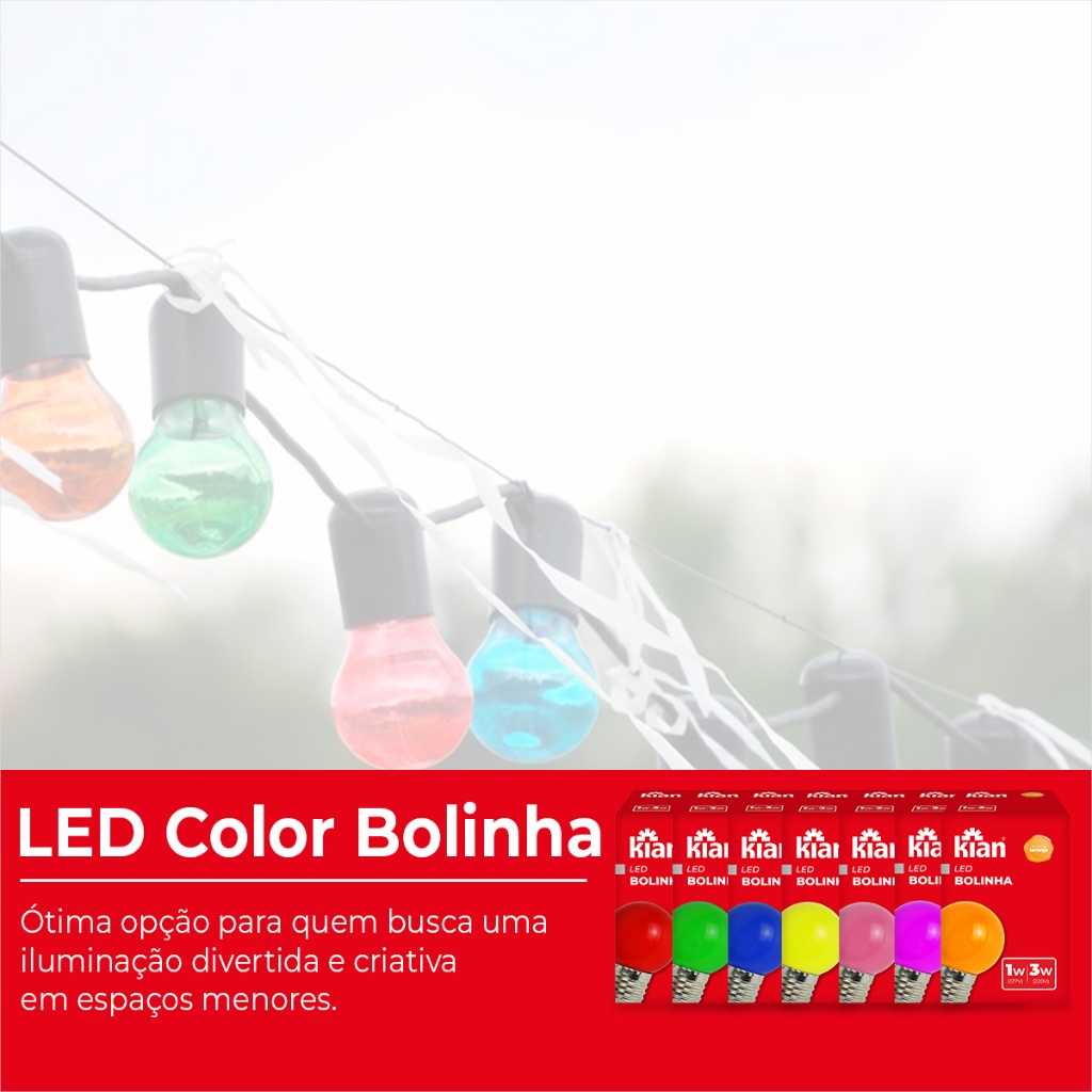 Mini Lâmpada led Bolinha Kian Lâmpada Colorida Led Lâmpadas Divertidas Led Bivolt 1 Ou 2 Unidades · foto 2
