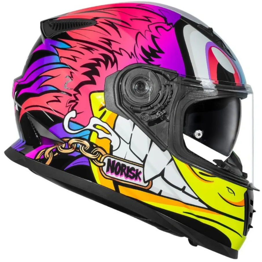 CAPACETE NORISK SOUL FF302 LOKO ROSA LANÇAMENTO COM OCULOS INTERNO MASCULINO FEMININO