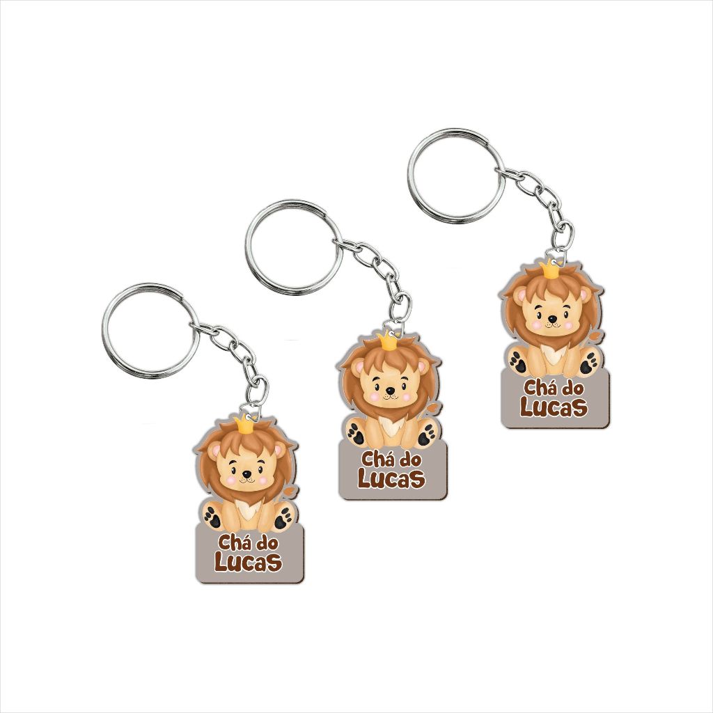 Chaveiro Lembrança Leãozinho de Coroa personalizado em MDF