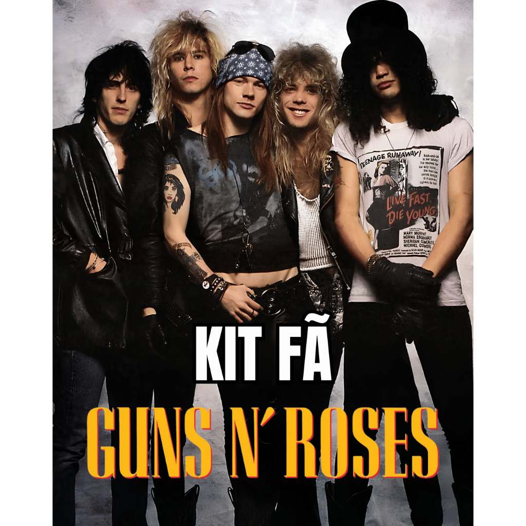 Kit Fã REVISTA GUNS N' ROSES | REVISTA | BOTTON | PHOTOCARDS | CHAVEIRO | FOTOS | POSTÊR