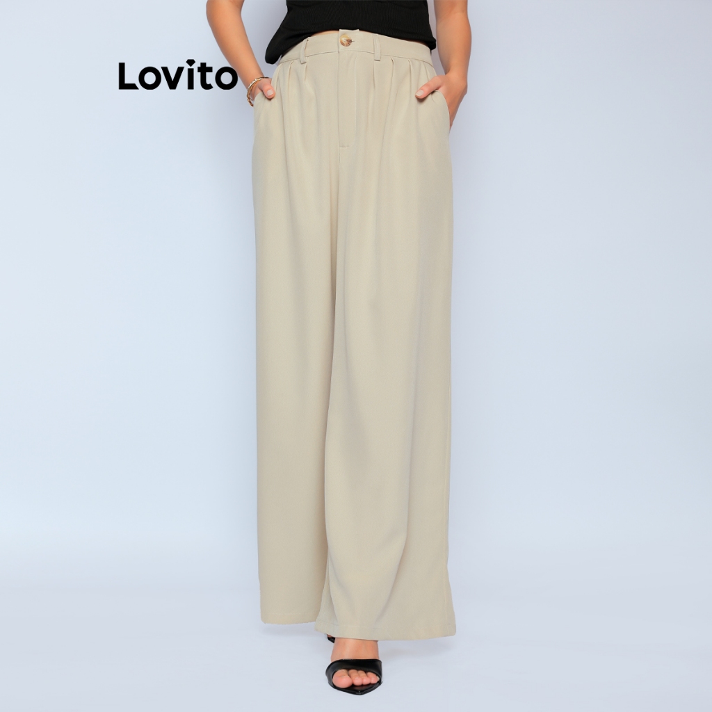 Lovito Calca Wide Alfaiataria Feminina BRPTB727BRL757