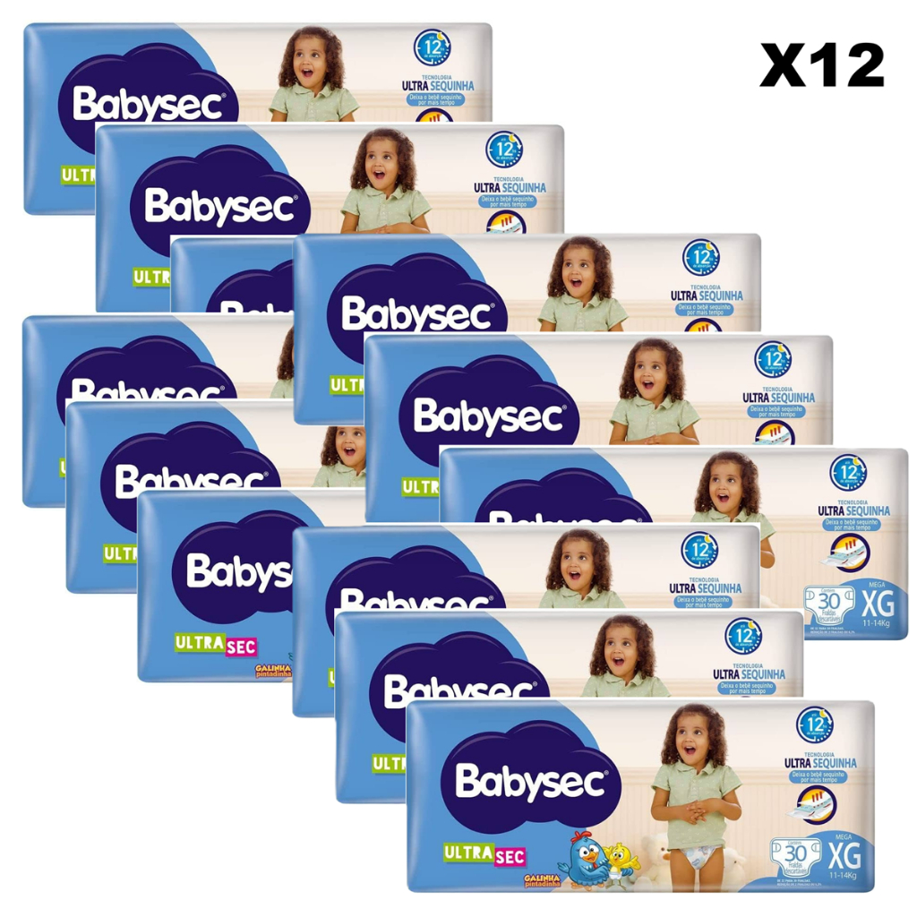 KIT FRALDAS BABYSEC XG 30 UNIDADES