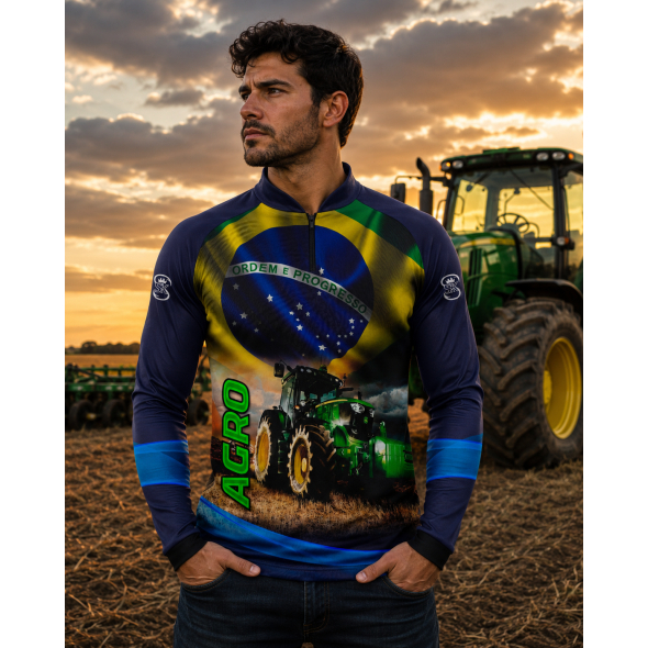 Camisa Manga Longa  Masculina - Não desbota -Estampada com Proteção UV+50- Mantém o Frescor