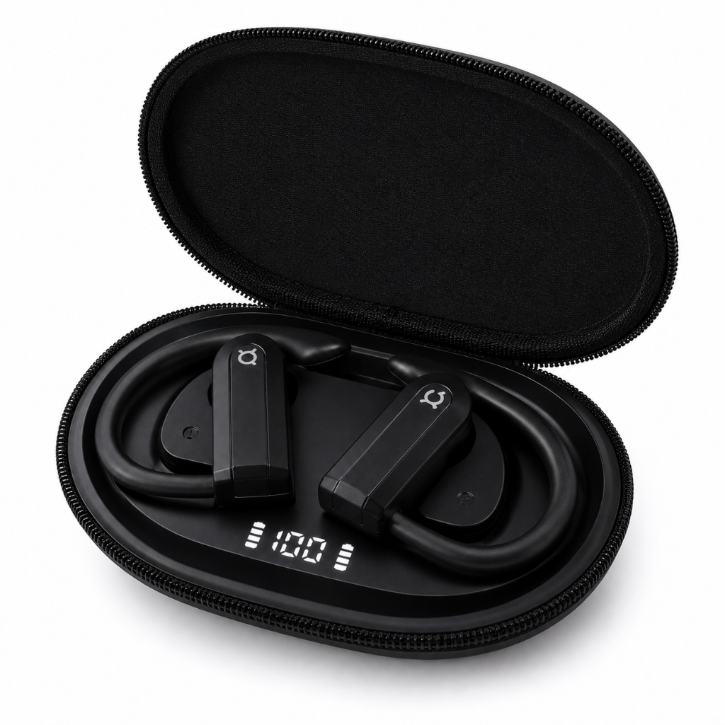Fone Bluetooth FN-B21A Esportivo Gancho Auricular Sem Fio IPX5 Display LED Microfone Bluetooth 5.3