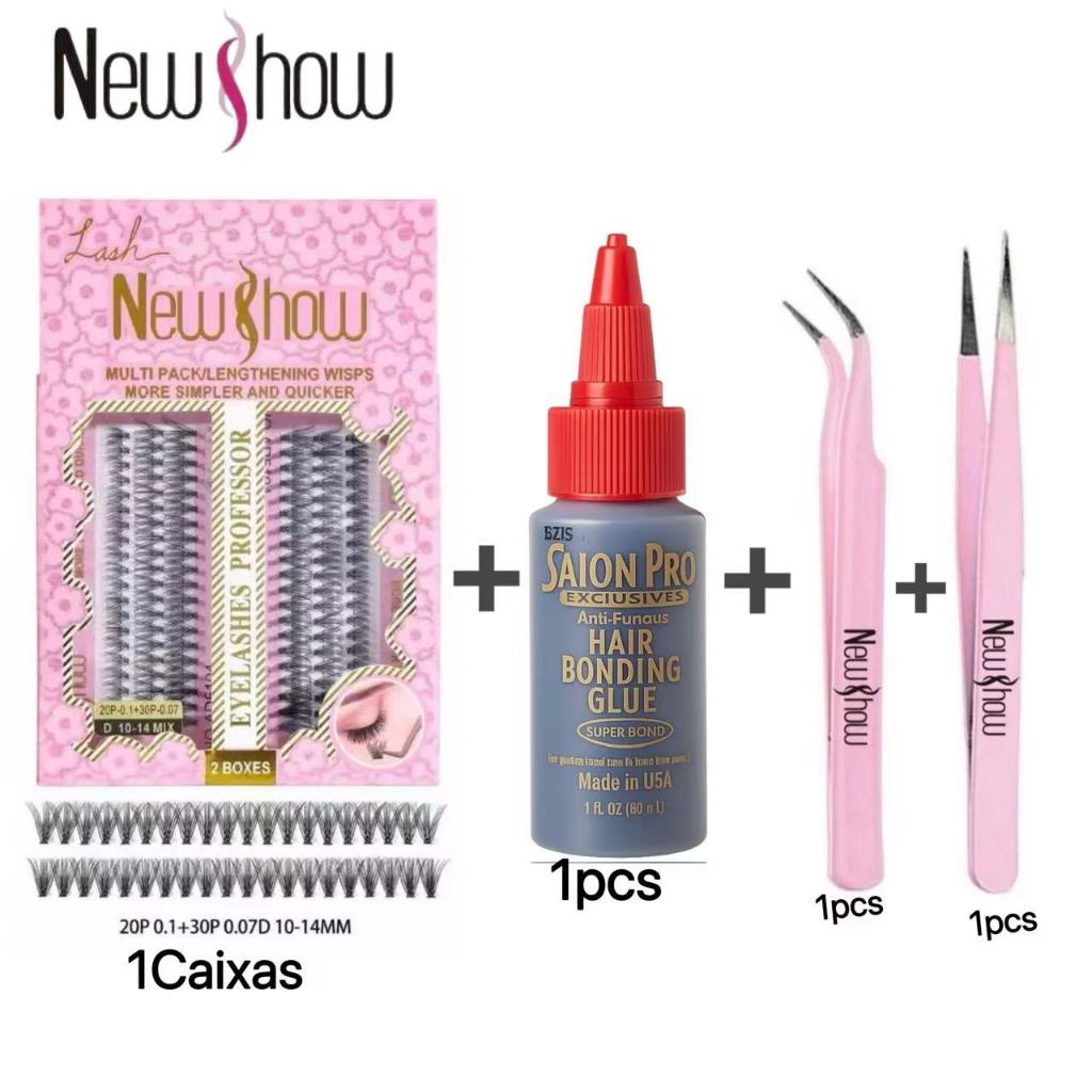 NewShow Kit Completo Extensão de Cílios a Fio com Cola Profissional e 2 Pinças · foto 2