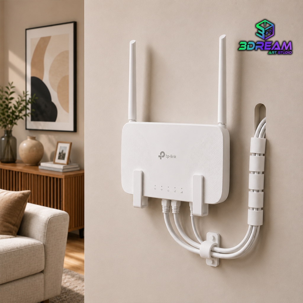 Suporte Parede Roteador Wifi Universal Sem Furo Fita Organizador