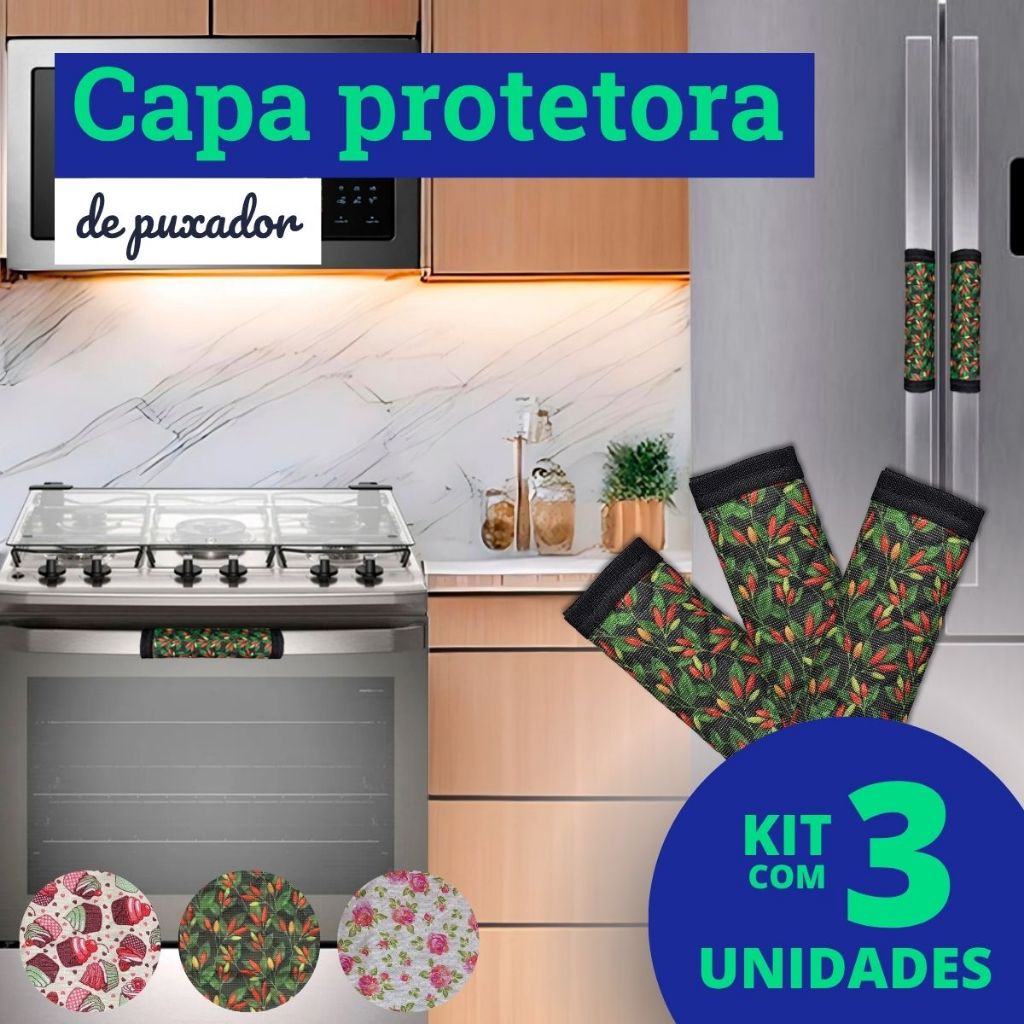 Capa Protetora Puxador de Geladeira Fogão Forno Micro-ondas Multiuso