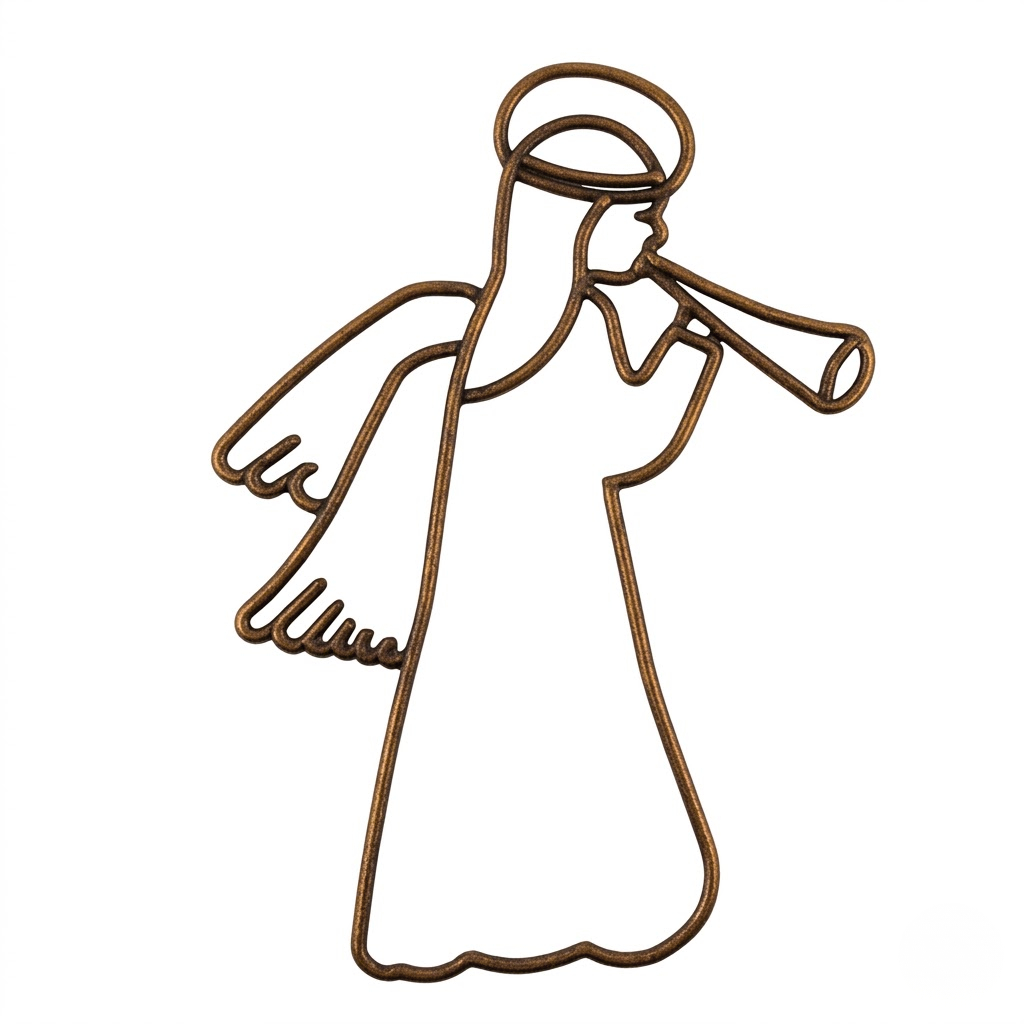 Moldura de Anjo Decoração Natalina com 60 x 40 cm de Plástico