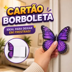 Cartão Borboleta Personalizado para Retrovisor de Carros