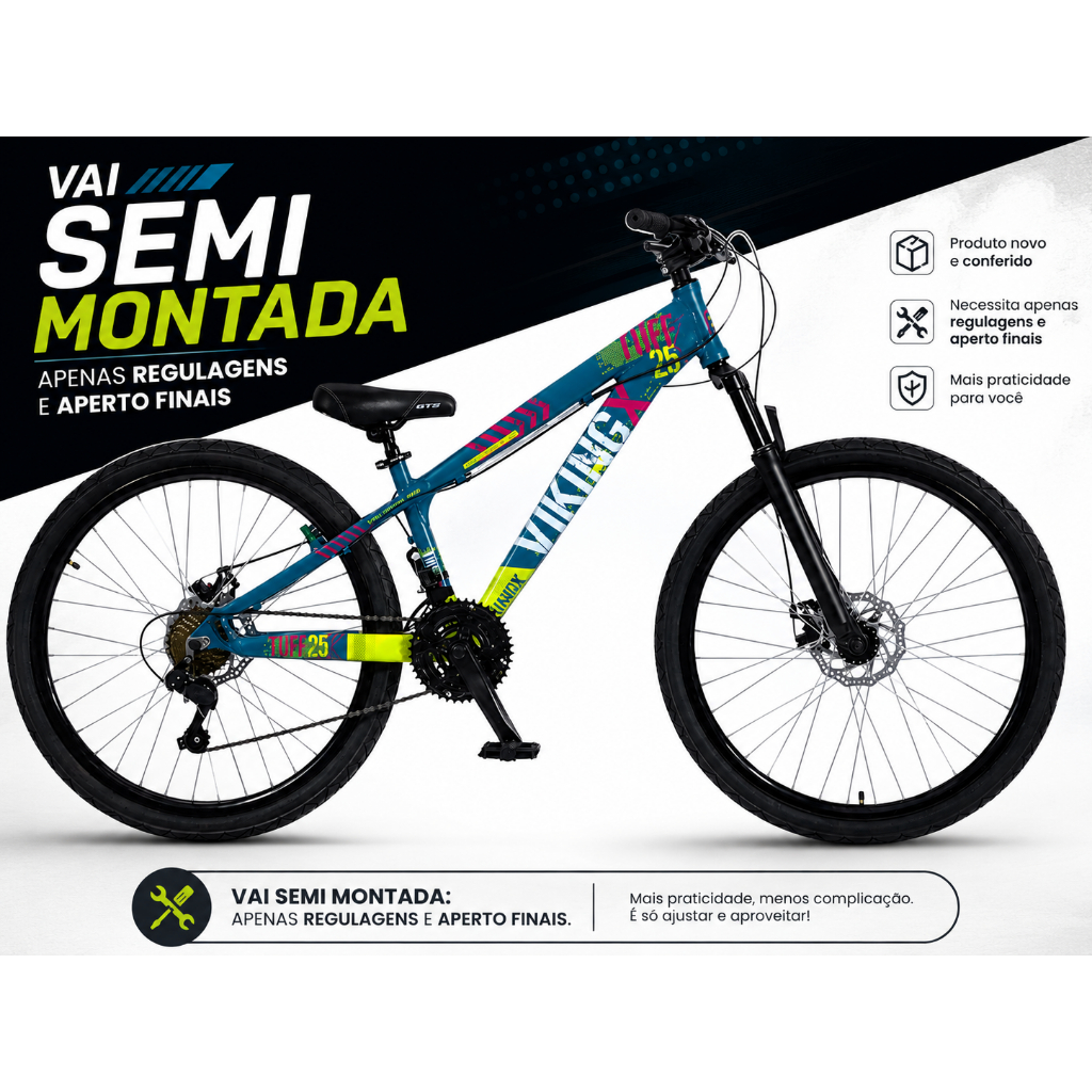 Bicicleta Aro 26 Viking Tuff X-25 – 24 Velocidades XR 1.4 MONTADA