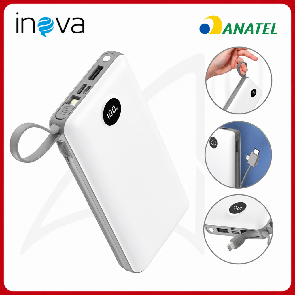 INOVA Carregador Portátil Turbo Premium Power Bank 20000mAh Original Universal