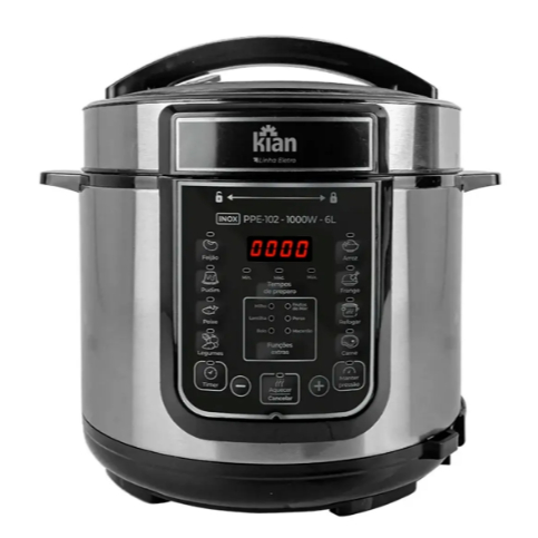 Panela de Pressão Elétrica PPE-102 – 6L Kian Controle de Temperatura Cuba Antiaderente Inox — imagem 2 de 2