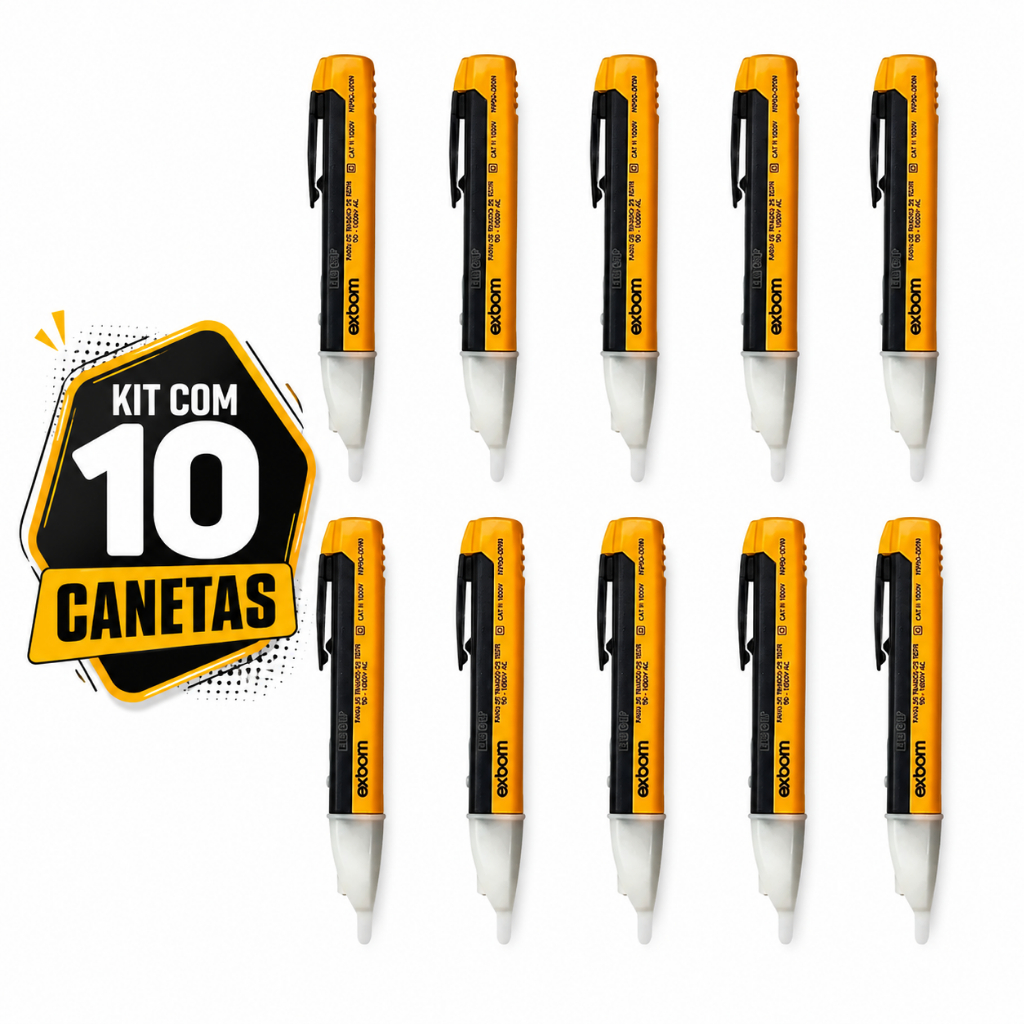 Kit 10 Canetas Detectoras Correntes Elétricas Tensão Teste sonoro