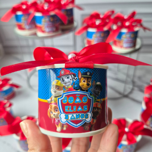 Lembrancinha Patrulha Canina Tubolata Personalizada Mini Decorada 5x6 Aniversário Festa Infantil