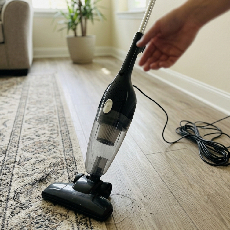 Aspirador de Pó Vertical  2em1 600W Portátil Forte Sucção 13Kpa com 3 Bocais Cabo 4m Potente Prático