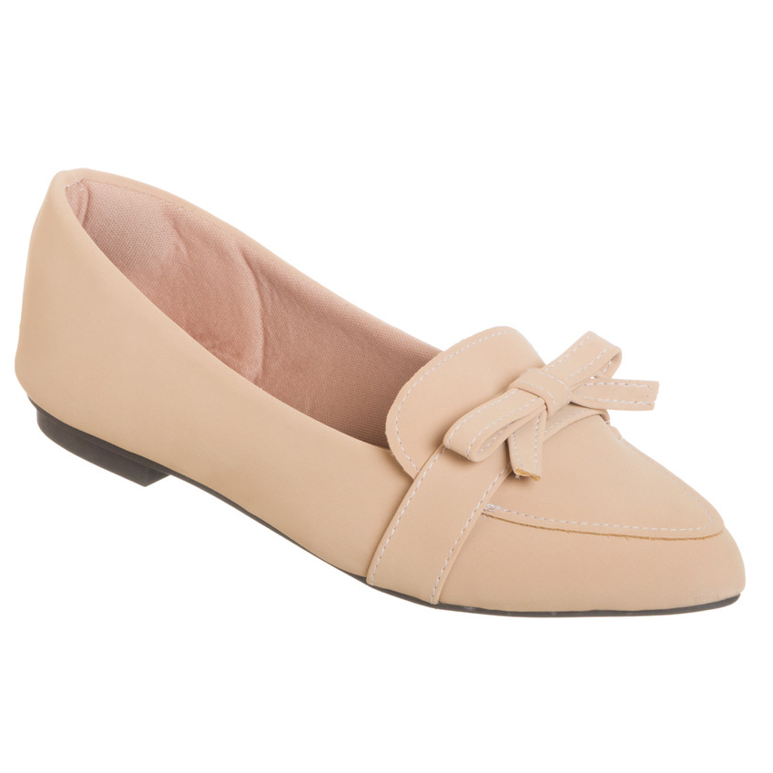 Sapatilha Feminina Confortável Luxo Elegante Sapato Feminino Mocassim Off White