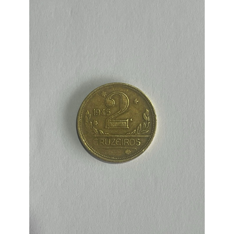 Moeda Antiga do Brasil – 2 Cruzeiros (1945) – Bronze-Alumínio – Original para Colecionador