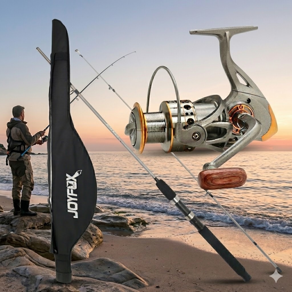 Kit Vara de Molinete 1,80M 200g 20-50lb 2 Partes+Molinete DC 4000 +Mochila para equipamentos de pesca