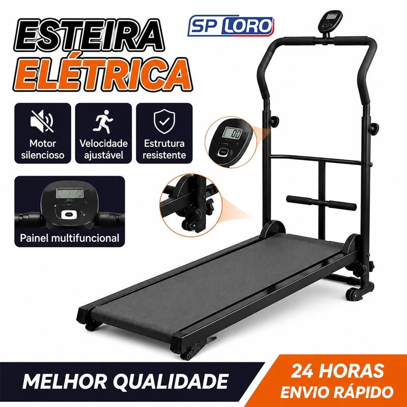 Esteira de Caminhada Mecânica Self Machine com Display suporta 120kg PBJ01