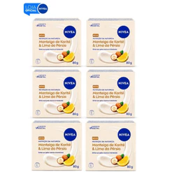 KIT NIVEA Sabonete Manteiga Karité e Lima Pérsia 80g - 6 Unidades