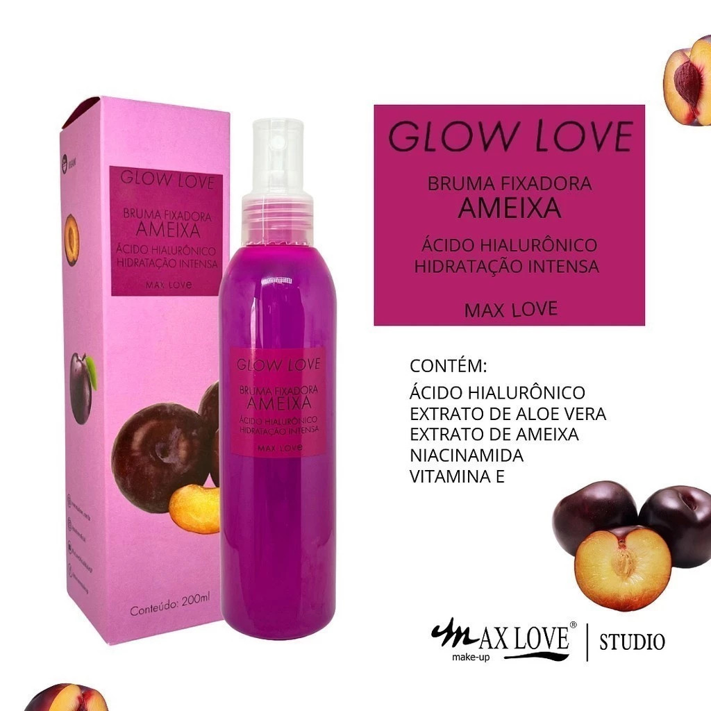 Bruma Fixadora Glow Love Ameixa Max Love 200 ml