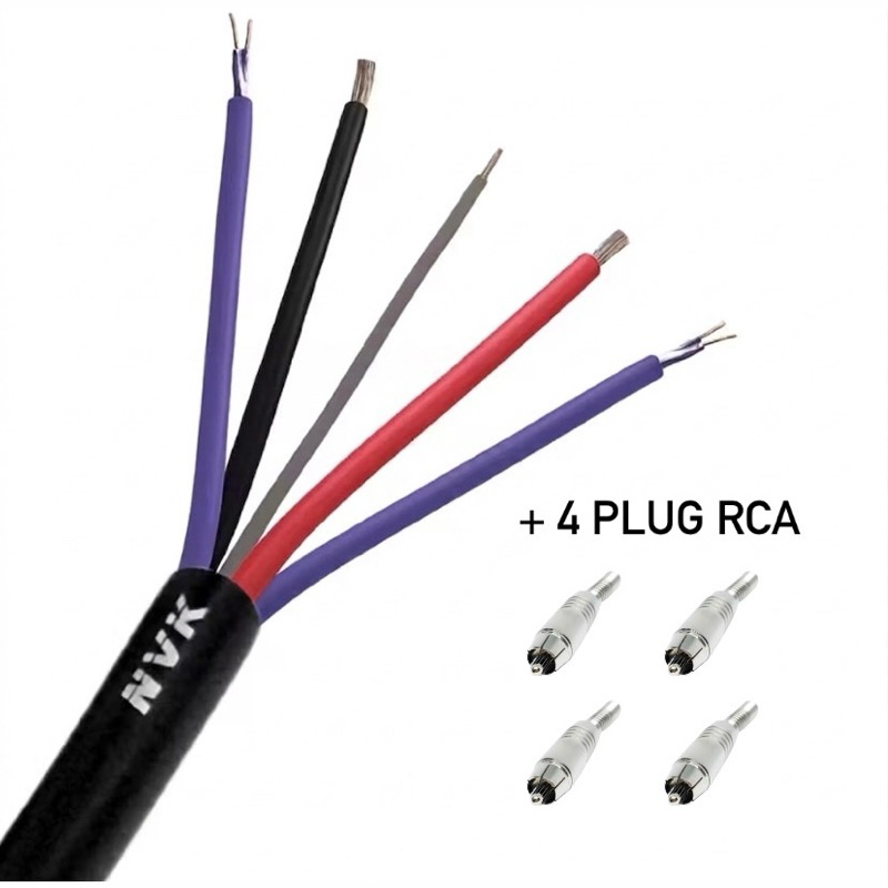 Cabo Rack Movel 10 Metros 5 Vias Multivias Paredão Trio Som Automotivo Profissional Blindado Multicabo