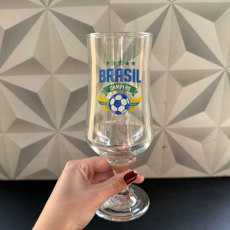 Taça de vidro personalizada Brasil 370ml para cerveja chopp refrigerante copa Grande taca copa individual presente