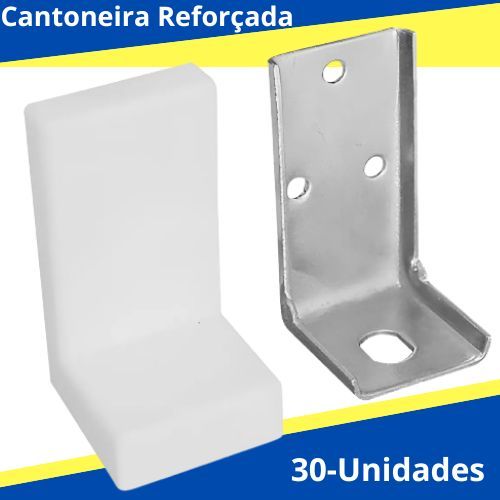 Kit 30 Cantoneira reforçada de Fixação De Armários Gabinetes e moveis  Suporta Peso De  45kg Cada