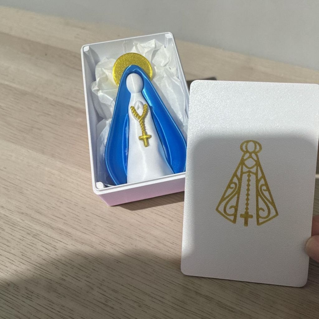 Nossa Senhora Aparecida Decorativa em Impressão 3D com Caixa Presente | Lembrança Religiosa