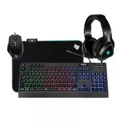 COMBO GAMER PICHAU NETUNO 4X1, TECLADO ABNT2, MOUSE 8000DPI, MOUSEPAD, HEADSET 50MM, PG-NTN-RBW01