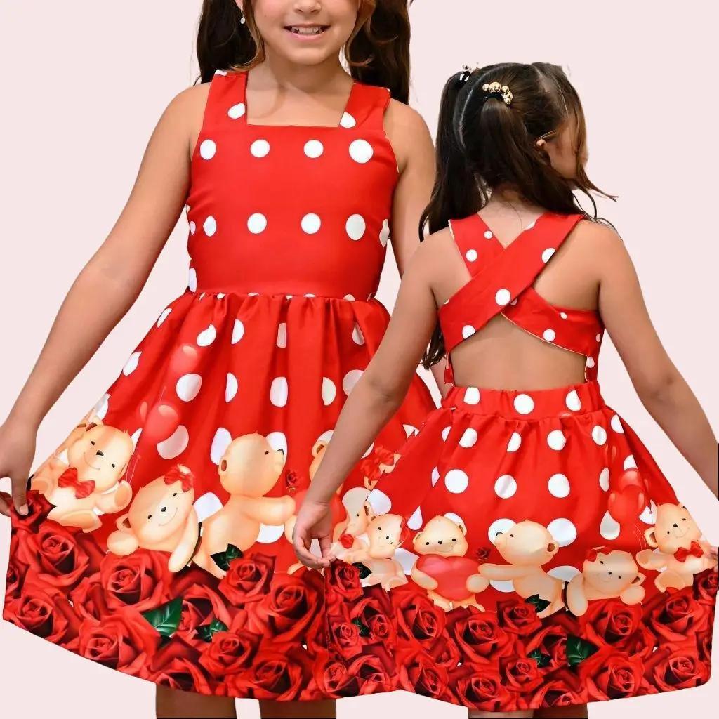 Vestido Infantil Menina Princesa Casual Bloguerinha Estampado