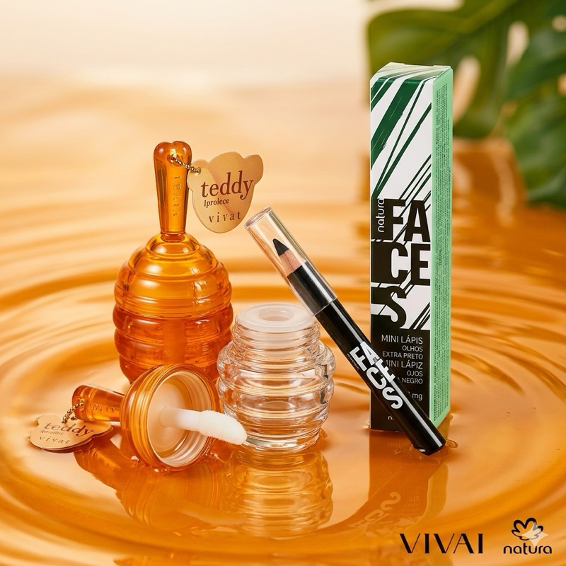 Combo Nécessaire: Mini Lápis Natura Faces + Gloss Melzinho Vivai - Original