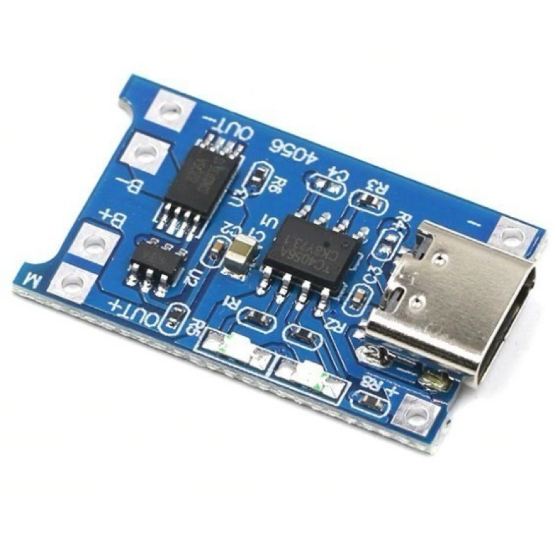 Módulo Carregador De Baterias Lítio TP4056 18650 com proteção Lithium TYPE-C