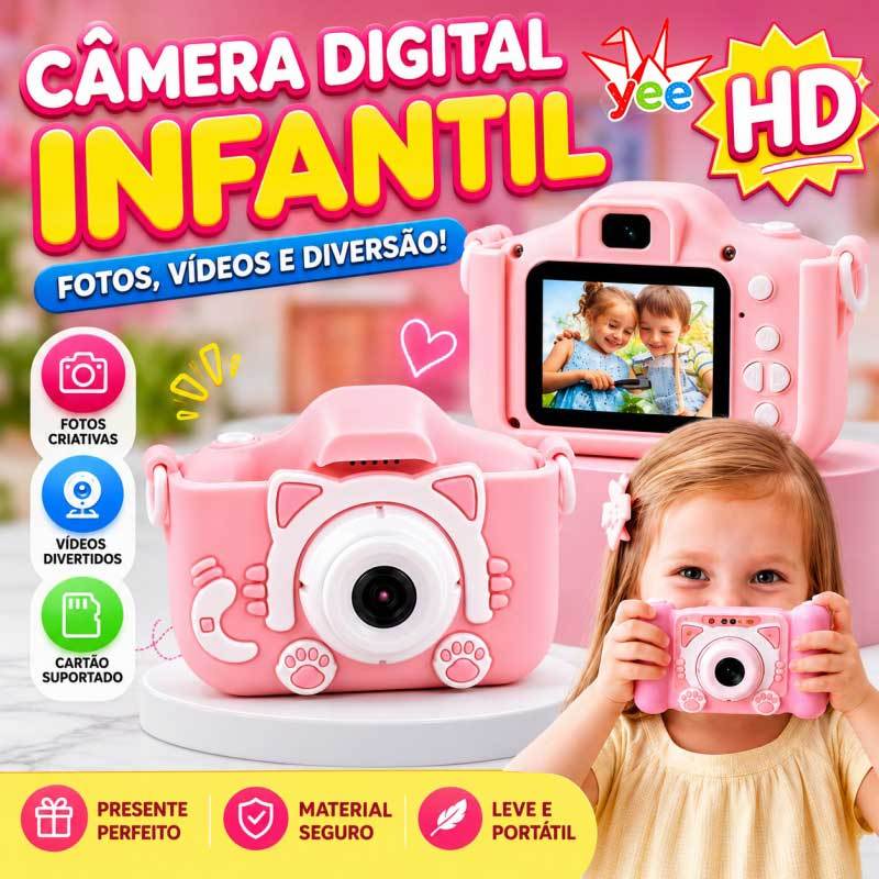 Mini Câmera Recarregável Infantil Com Fotos De Videogames Capa