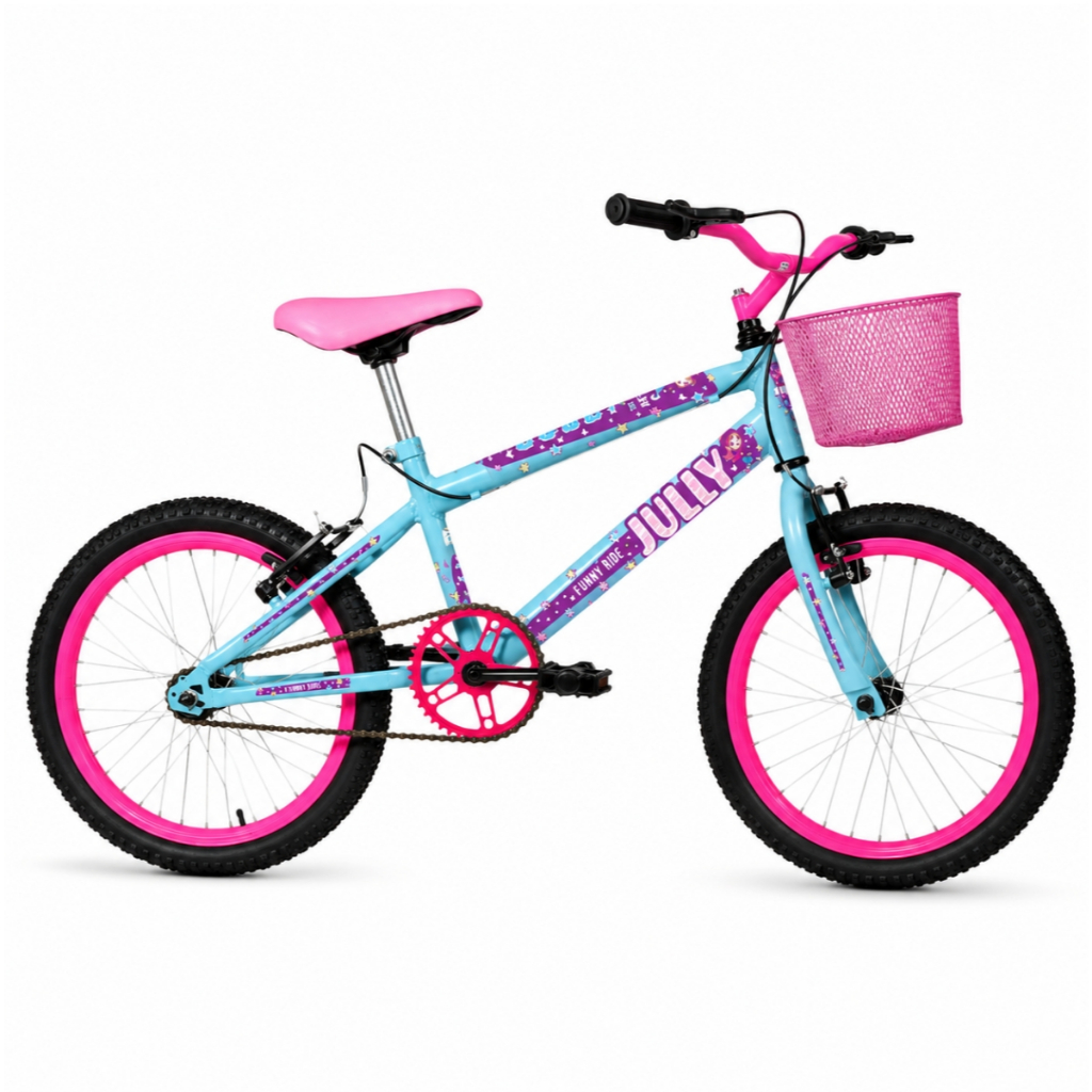 Bicicleta Infantil Jully Aro 20 Com Cesta Cor Azul Colli