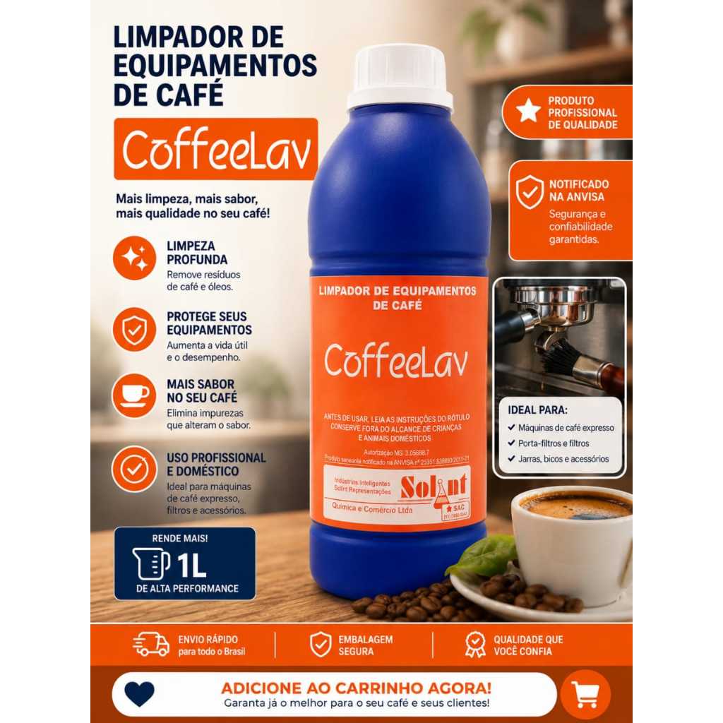 Coffeelav Limpador em pó P/ Máquinas De Café Expresso 1kg