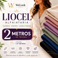 Tecido Alfaiataria Liocel Premium 2 Metros - Toque Macio Caimento Elegante