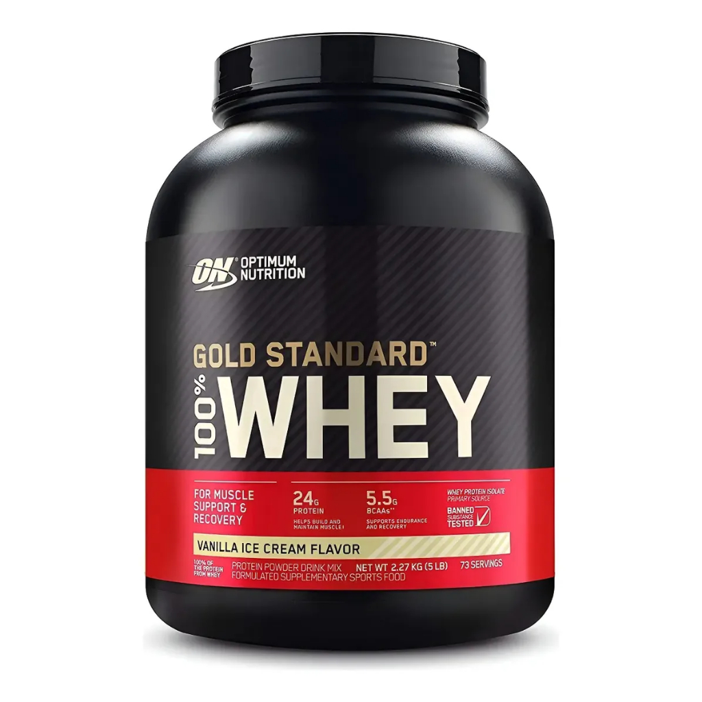 100% WHEY GOLD STANDARD VANILLA ICE CREAM OPTIMUM NUTRITION 5LB (2.27kg)