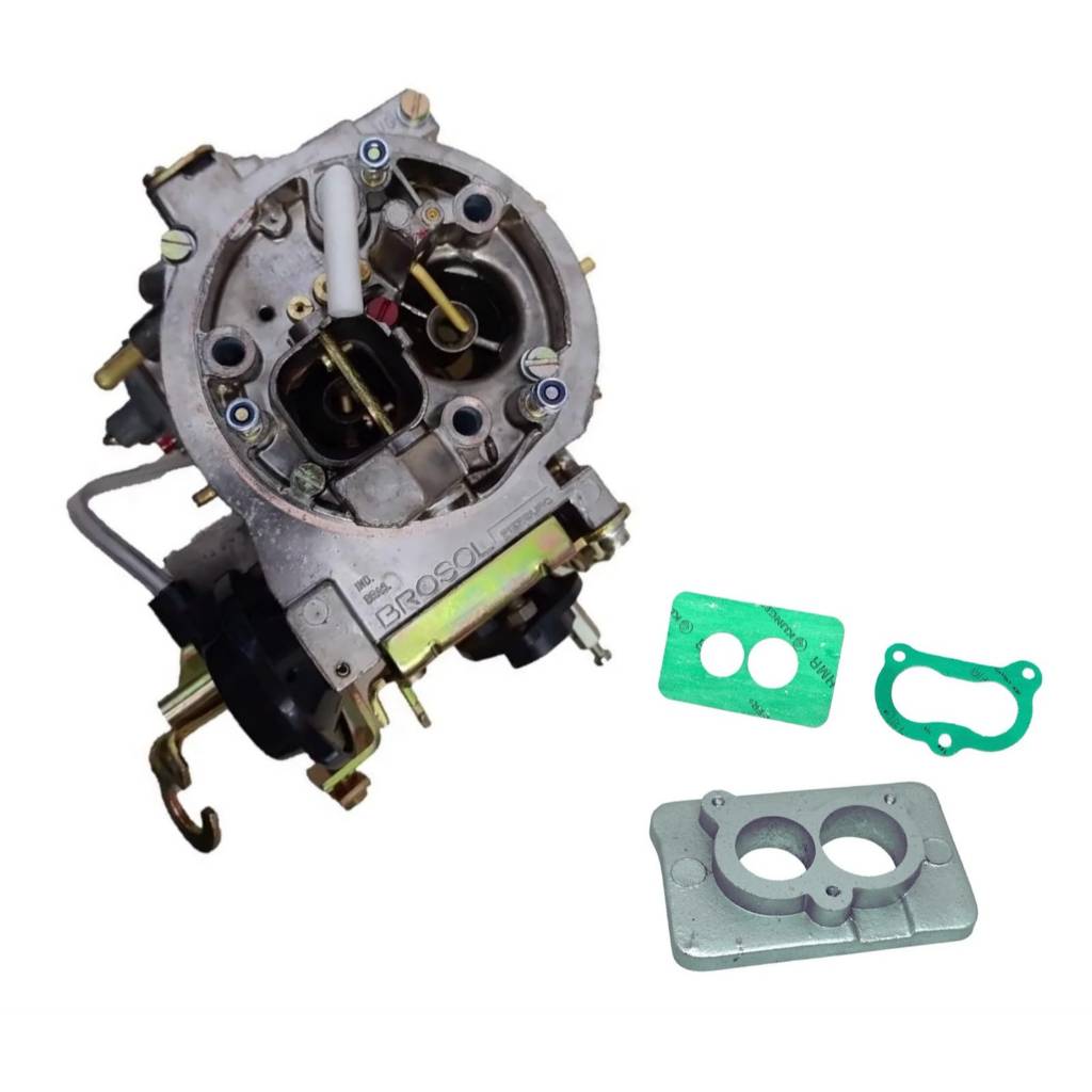 Carburador 2e Brosol Chevette Gasolina + Flange Adaptadora