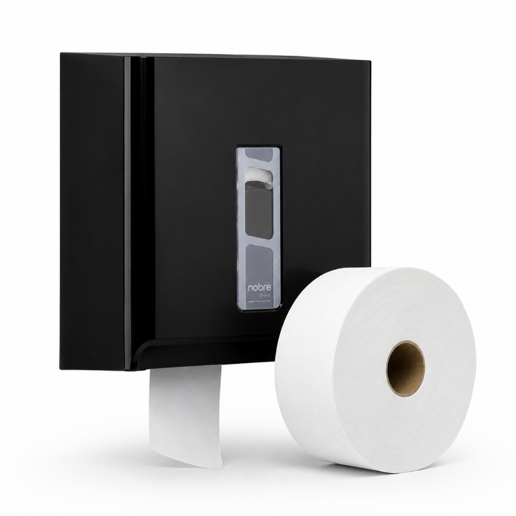 Dispenser Papel Higiênico Street Nobre Rolão 300/500m Preto