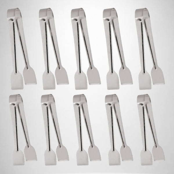 Kit 10 Pegador pinça gelo buffet inox pratico cozinha chapa salgado lanchonete Servir