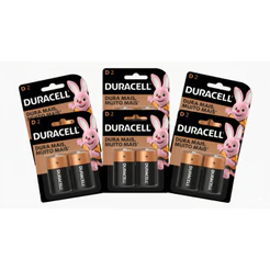 Kit com 12 Pilhas Duracell Alcalina Grande D.