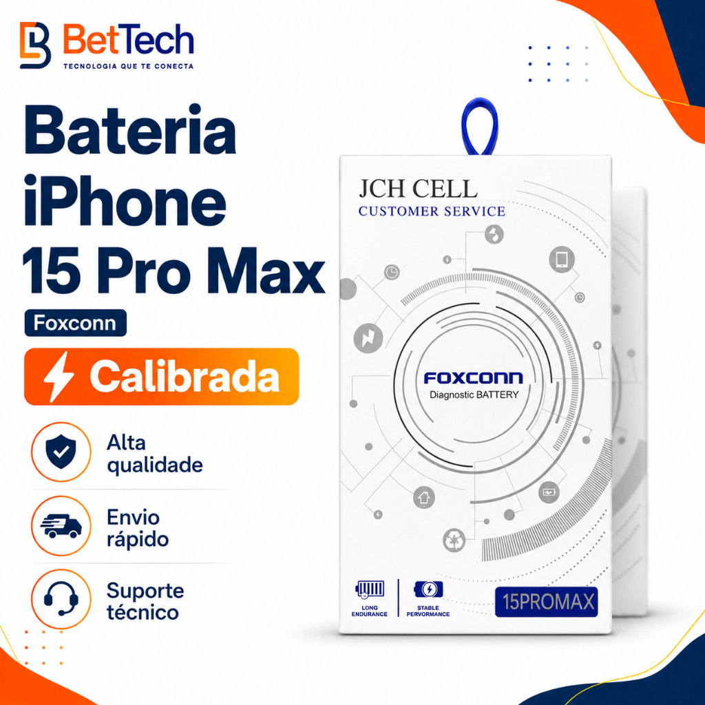Bateria iPhone 15 Pro Max CALIBRADA - Alta Capacidade + Garantia + Envio rápido