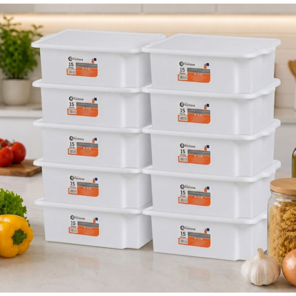 Conjunto Kit 10 Caixa Bandeja Com Tampa Frigorifica Açougue Ave Carnes Multiuso 15l Rischioto Casa Cozinha Armazenamento
