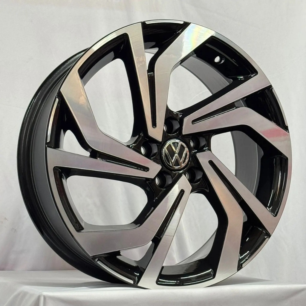 Jogo De Roda Aro 17 Vw Golf Sapão Sportline Fox Bora Corolla 5x100 Preta Diamantada